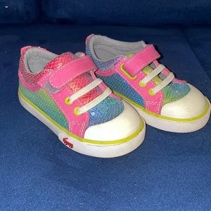 See Kai Run rainbow sequin sneakers